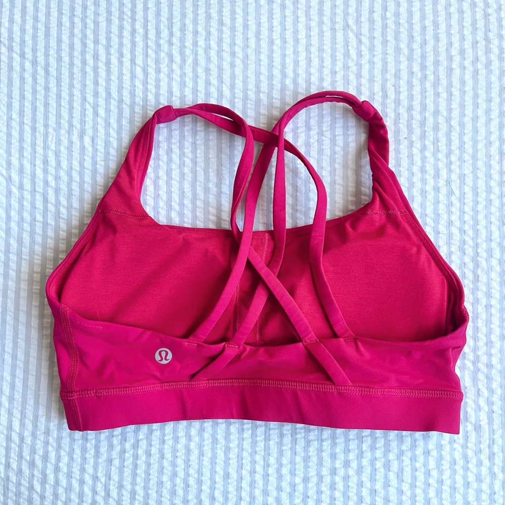 lululemon energy bra passionate pink size 6